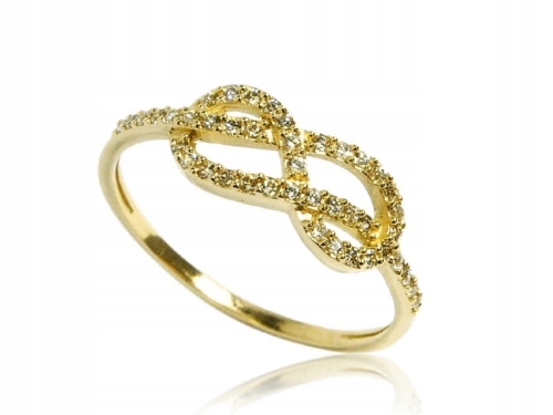 PIERŚCIONEK NIESKOŃCZONOŚĆ 585 CYRKONIE P1857