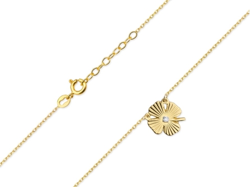 Złoty łańcuszek C21 0,585 Celebrytka Brylant 0,005 ct