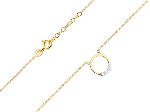 Złoty łańcuszek 0,585 C20 Celebrytka Brylanty 0,045