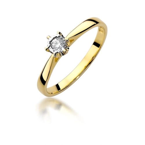 Złoty pierścionek W-426 brylant 0,05 ct