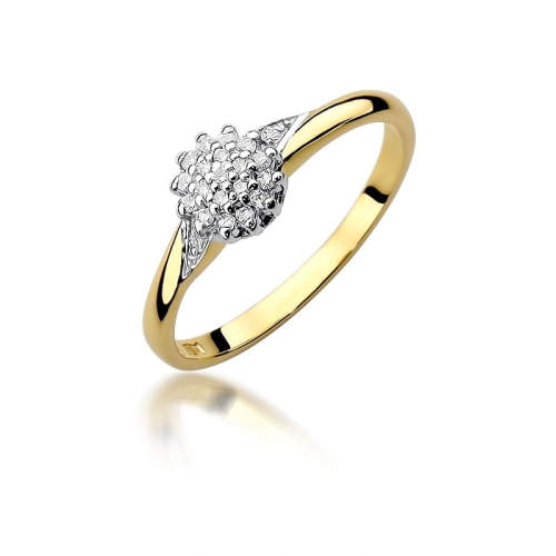 Złoty pierścionek W-419 brylanty 0,11 ct