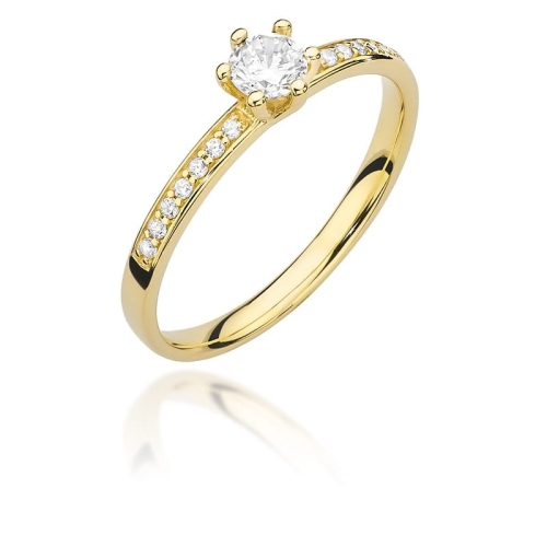 Złoty pierścionek W-459B brylanty 0,37 ct