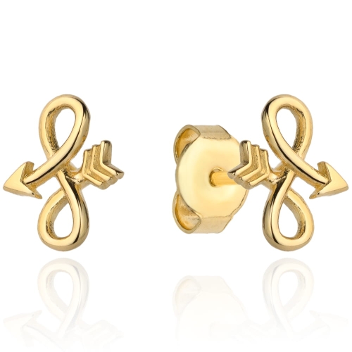 Złote kolczyki 0,585 Strzała i nieskończoność