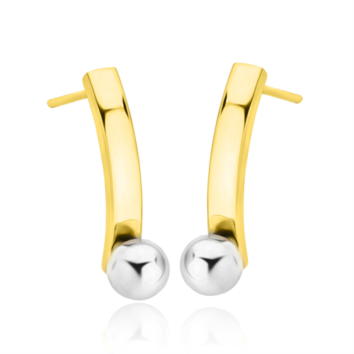 Złote kolczyki 0,585  z kuleczką