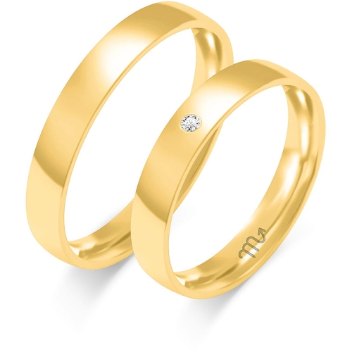 Złote obrączki ślubne 0 ,585 wzór E-113