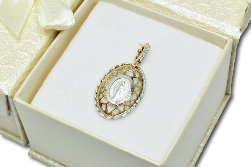 Złota zawieszka 0,585 Medalik dwustronny