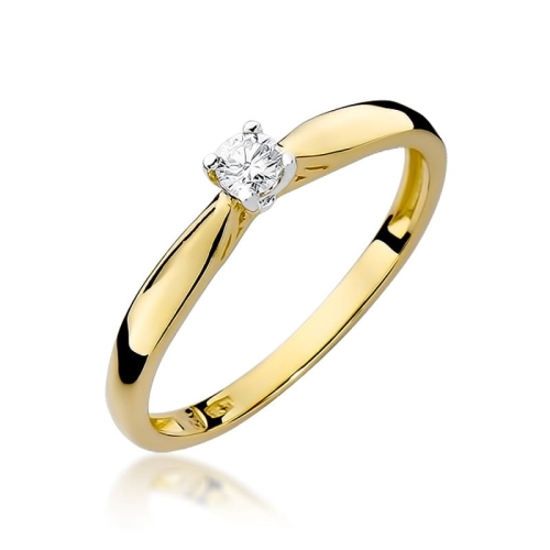 Złoty pierścionek W-45 brylant 0,10 ct