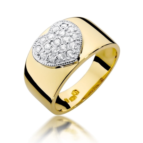 Złoty pierścionek W-352 brylanty 0,26 ct