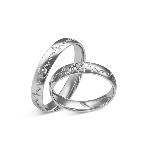 Złote obrączki ślubne 0 ,585 wzór O-380 Serduszko i linia życia