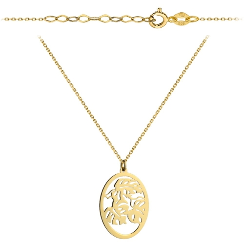 Naszyjnik złote liście w owalu