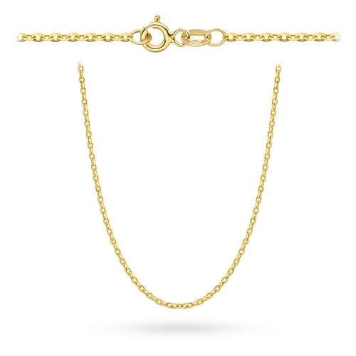 Łańcuszek złoty - splot rolo diamentowany 42 cm