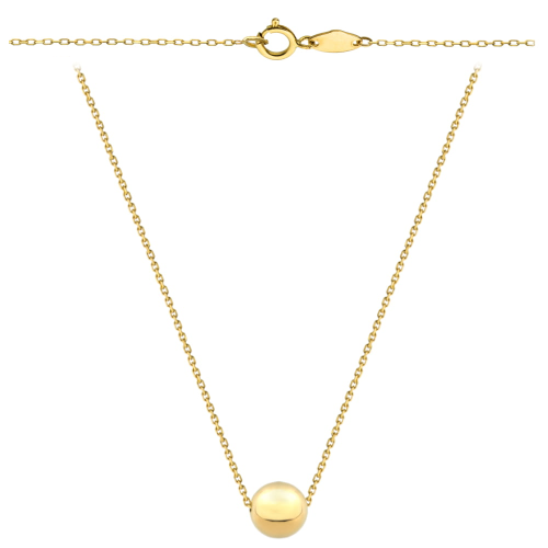 Naszyjnik z jedną złotą kuleczką super lekki 45cm