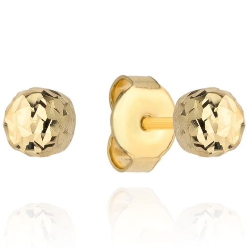 Kolczyki kulki super lekkie diamentowane 8mm pr. 585