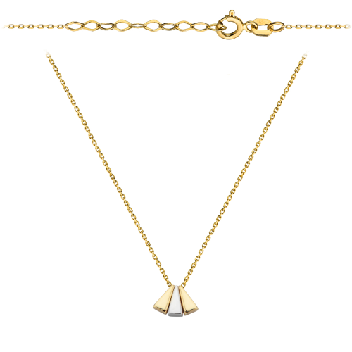 Naszyjnik ruchome trójkąty w dwóch kolorach złota