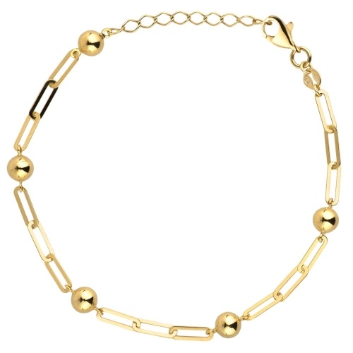 Bransoletka złota ogniwa i kulki