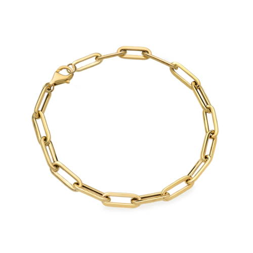 Bransoletka złota podłużne ogniwa owalne 17-21 cm