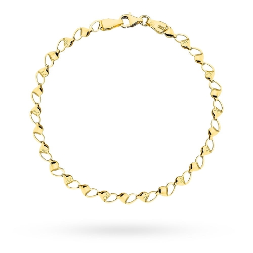 Bransoletka złota zdobione serca