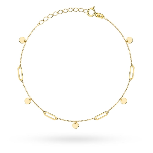 Bransoletka złota ogniwa i pełne kółka