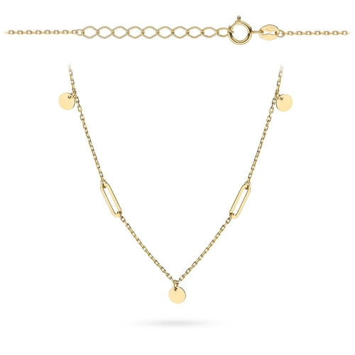 Naszyjnik złoty ogniwa i pełne kółka