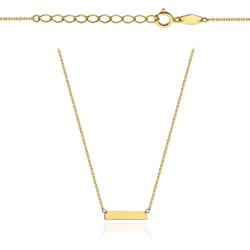 Naszyjnik złoty z blaszką super lekki