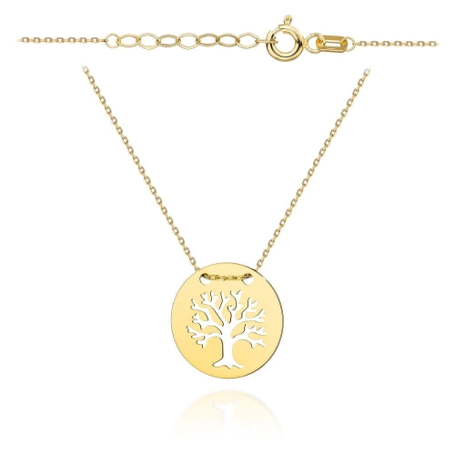 Naszyjnik złoty drzewko szczęścia w kółku