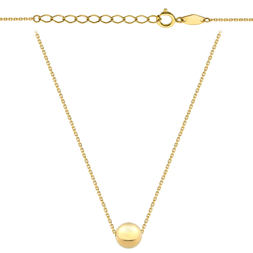 Naszyjnik z jedną złotą kuleczką super lekki 47+3cm