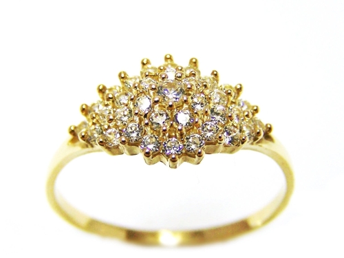 ZŁOTY PIERŚCIONEK 585 CYRKONIE P1610