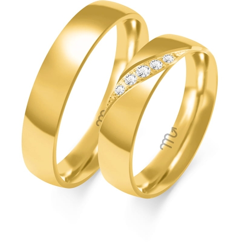 Złote obrączki ślubne C-115 klasyczne