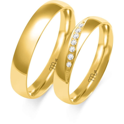 Złote obrączki ślubne C-114  klasyczne