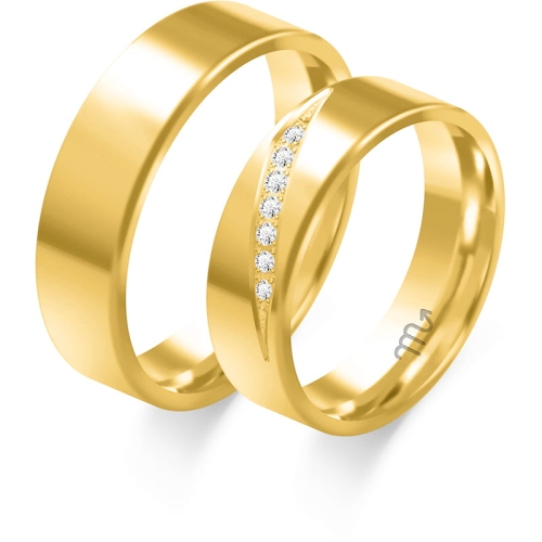 Złote obrączki ślubne C-110 klasyczne