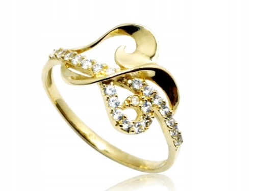 ZŁOTY PIERŚCIONEK 585 CYRKONIE P1679