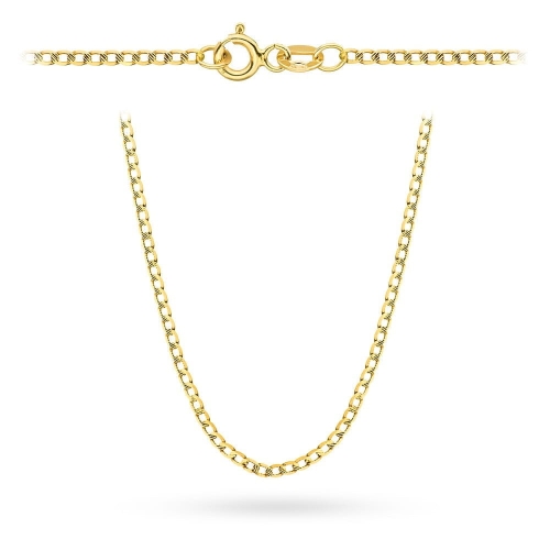 Łańcuszek złoty pr. 585 - splot pancerka diamentowana / nacinana 42cm
