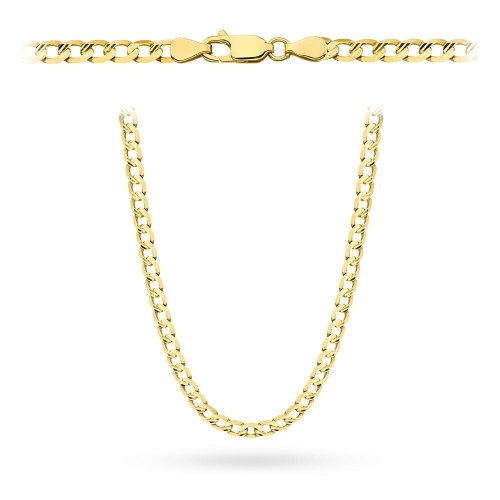 Łańcuszek złoty pr. 585 - splot pancerka diamentowana / nacinana 45cm