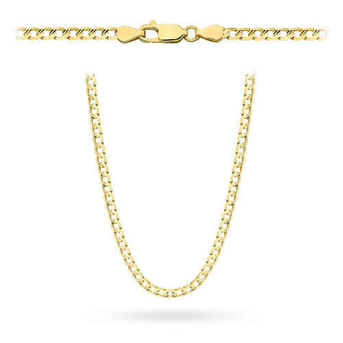 Łańcuszek złoty pr. 585 - splot pancerka diamentowana / nacinana 50cm