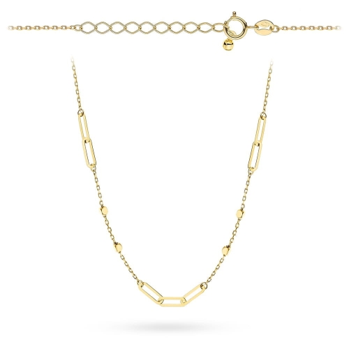 Naszyjnik złoty ogniwa i kosteczki