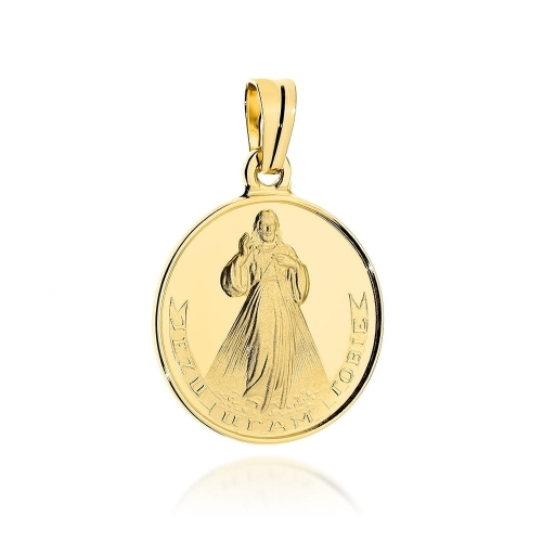 Medalik złoty z Jezusem Miłosiernym