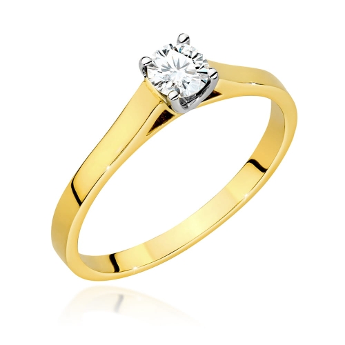 Pierścionek W526 Diament Laboratoryjny 0,40ct żółte złoto