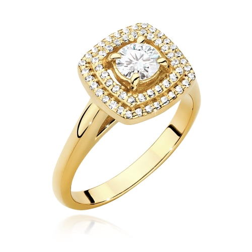 Pierścionek W548 Diament Laboratoryjny 0,40ct żółte złoto