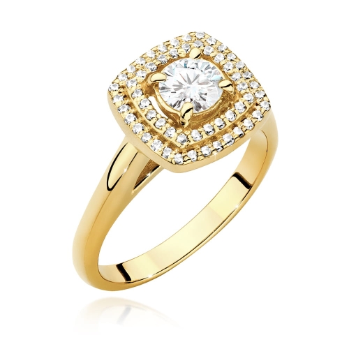 Pierścionek W548 Diament Laboratoryjny 0,50ct żółte złoto