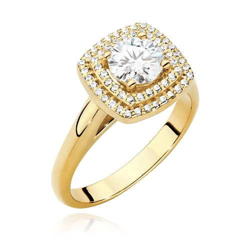 Pierścionek W548 Diament Laboratoryjny 0,70ct żółte złoto