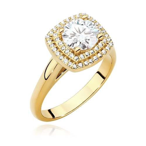 Pierścionek W548 Diament Laboratoryjny 1,00ct żółte złoto