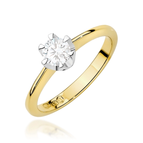 Pierścionek W0220 Diament Laboratoryjny 0,70ct żółte złoto