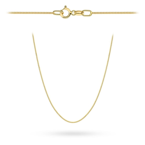 Łańcuszek złoty pr. 585 - splot pancerka gładka 42 cm super lekki