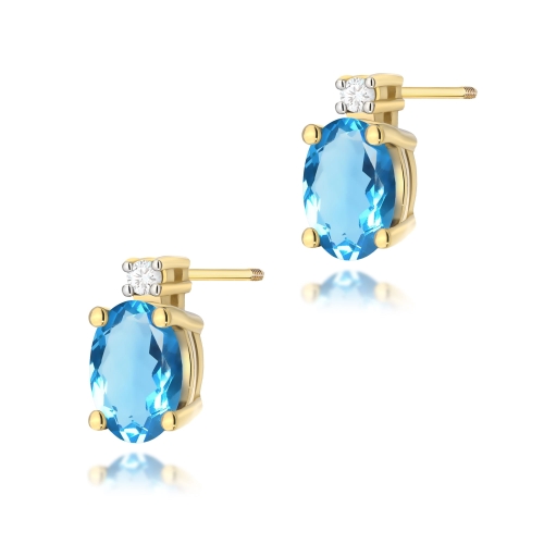 Kolczyki K0001 Topaz 2 x 0,50ct  sztyft zakręcany