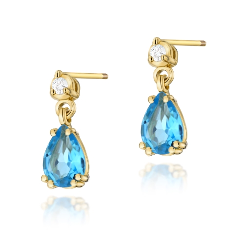 Kolczyki K0006 Topaz 2 x 0,90ct sztyft zakręcany