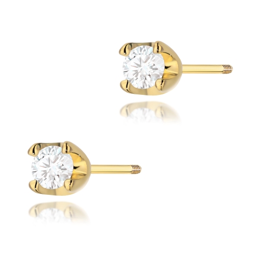 Kolczyki K0034 Diament 2 x 0,08ct sztyft zakręcany