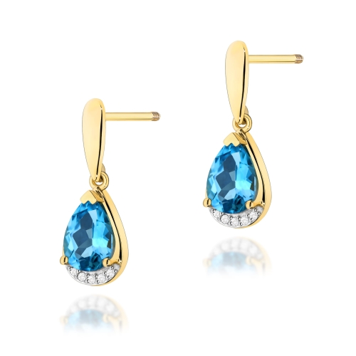 Kolczyki K0051 Topaz 2 x 1,40ct sztyft zakręcany