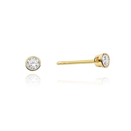 Kolczyki K0067 Diament 2 x 0,10ct żółte złoto