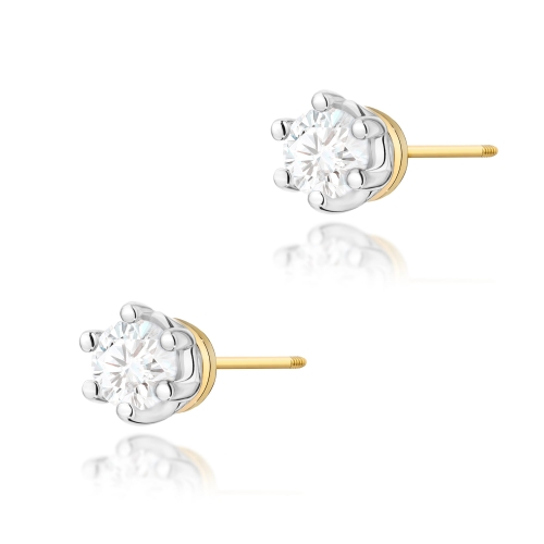 Kolczyki K0068 Diament 2 x 0,15ct sztyft zakręcany