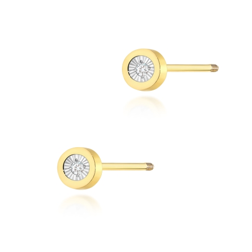 Kolczyki K0071 Diament 2 x 0,0145ct sztyft zakręcany